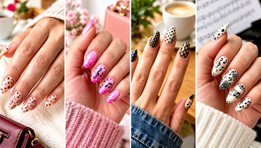 20 Polka Dots Musical Notes Nail Design Ideas to Stand Out