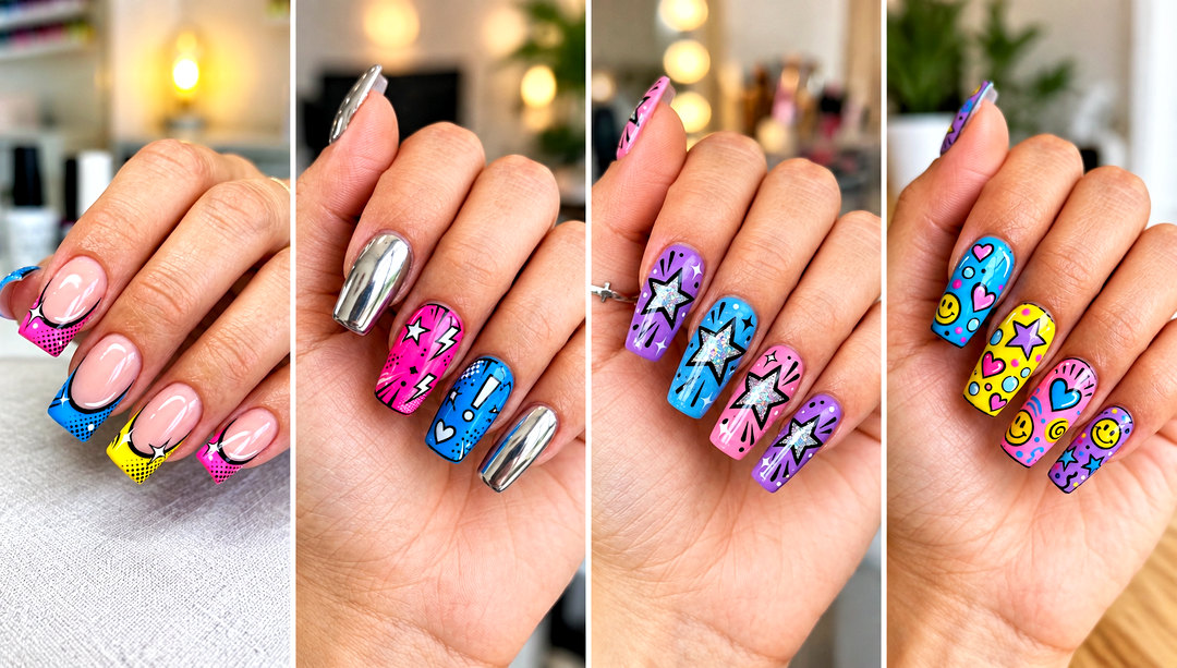 20 Y2K Comic Nails Design Ideas for a Bold Playful Retro Look