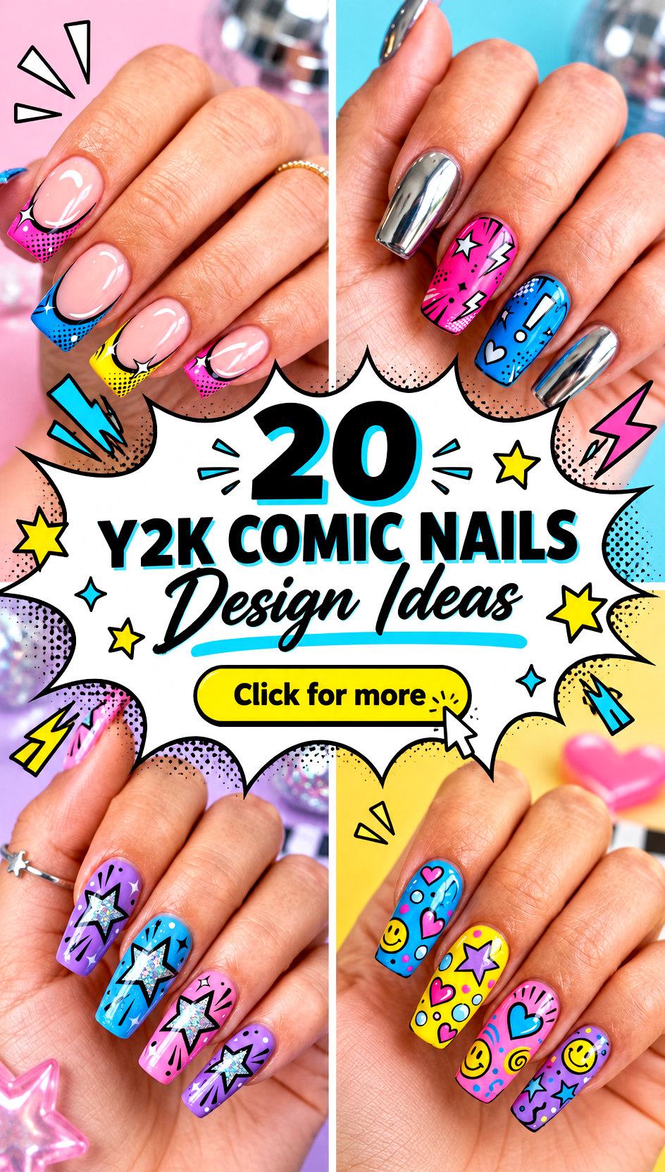 20 Y2K Comic Nails Design Ideas for a Bold Playful Retro Look - 20 Y2K Comic Nails Design Ideas for a Bold, Playful Retro Look
