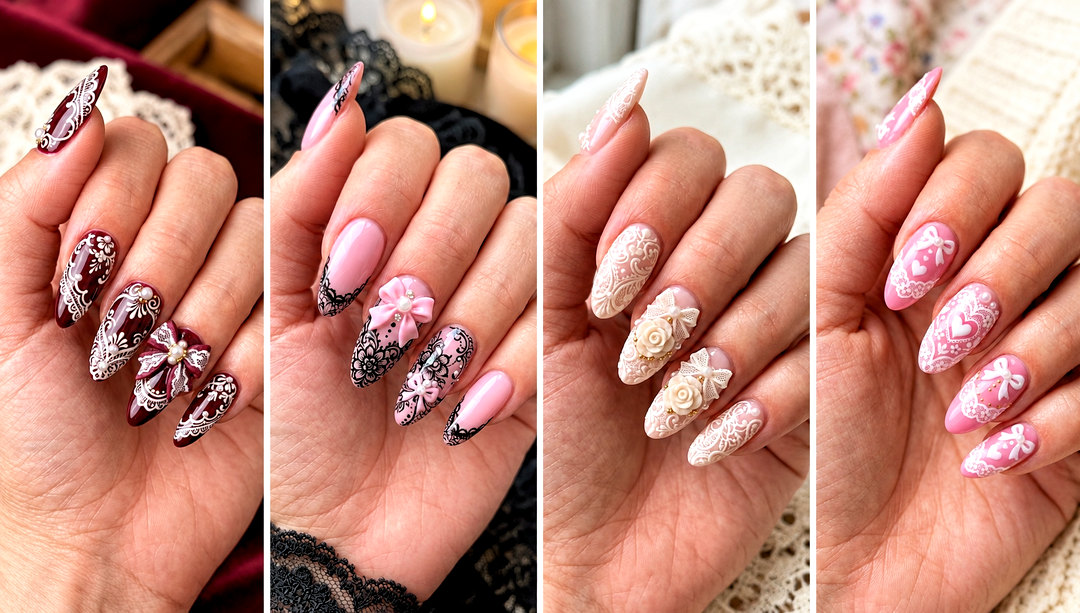 21 Coquelte Lace Nail Ideas for a Soft Romantic Date Look
