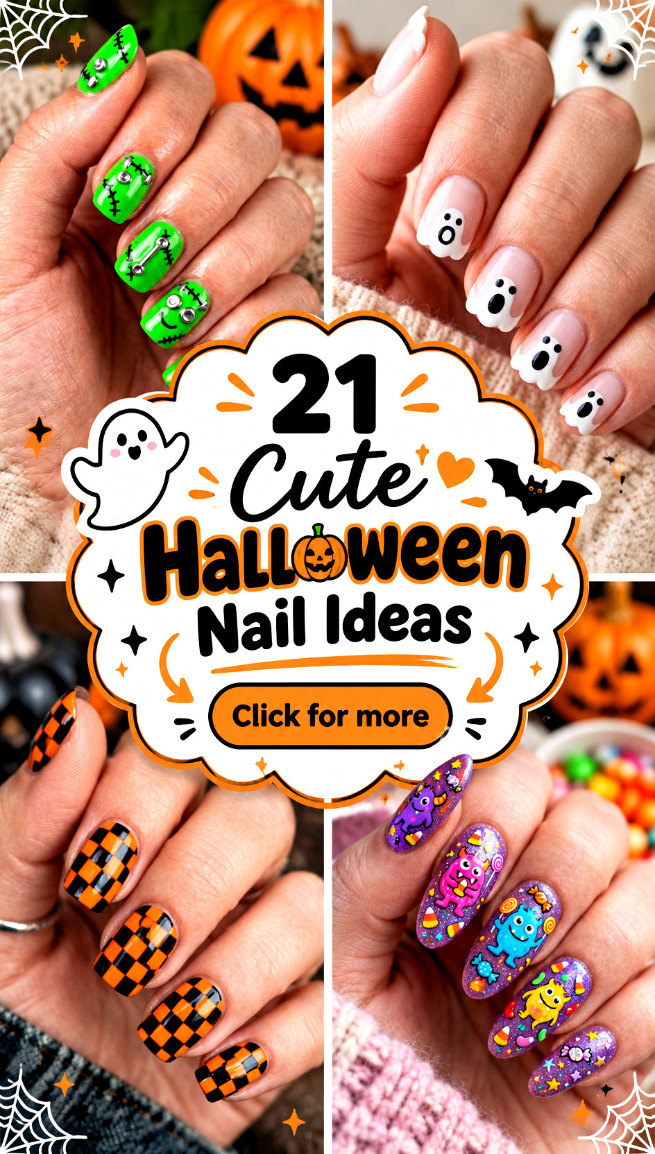 21 Cute Halloween Nail Ideas for a Playfully Spooky Fall - 21 Cute Halloween Nail Ideas for a Playfully Spooky Fall
