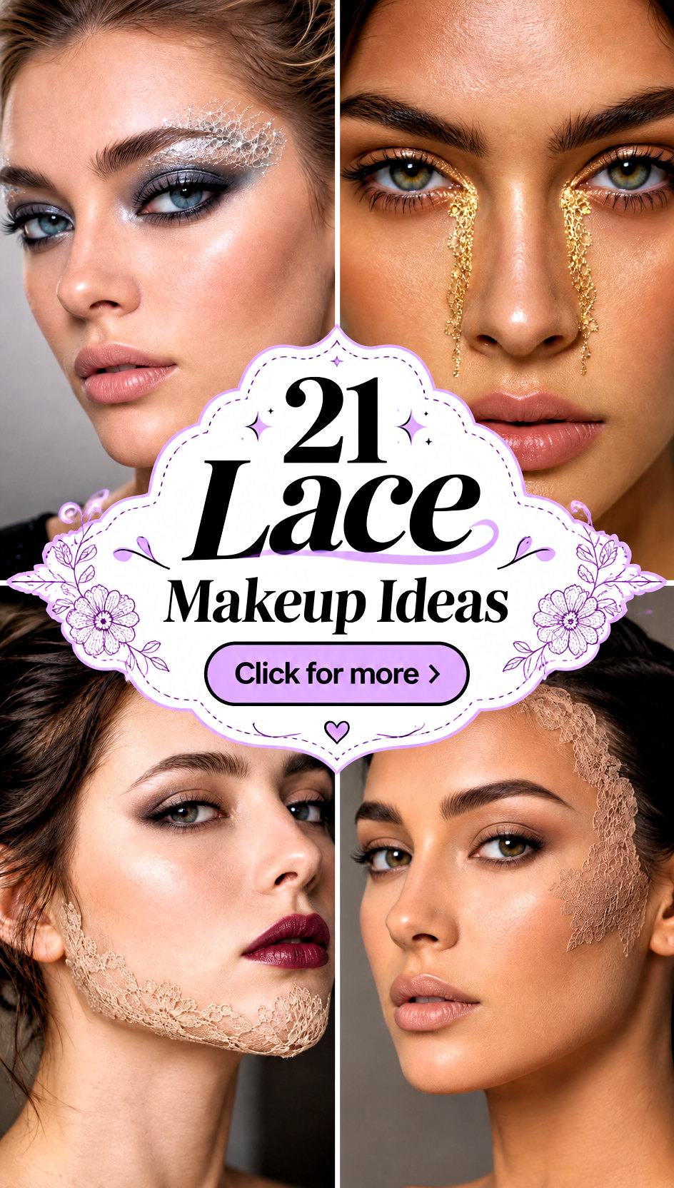21 Lace Makeup Ideas for Romantic Eye-Catching Party Glam - 21 Lace Makeup Ideas for Romantic, Eye-Catching Party Glam