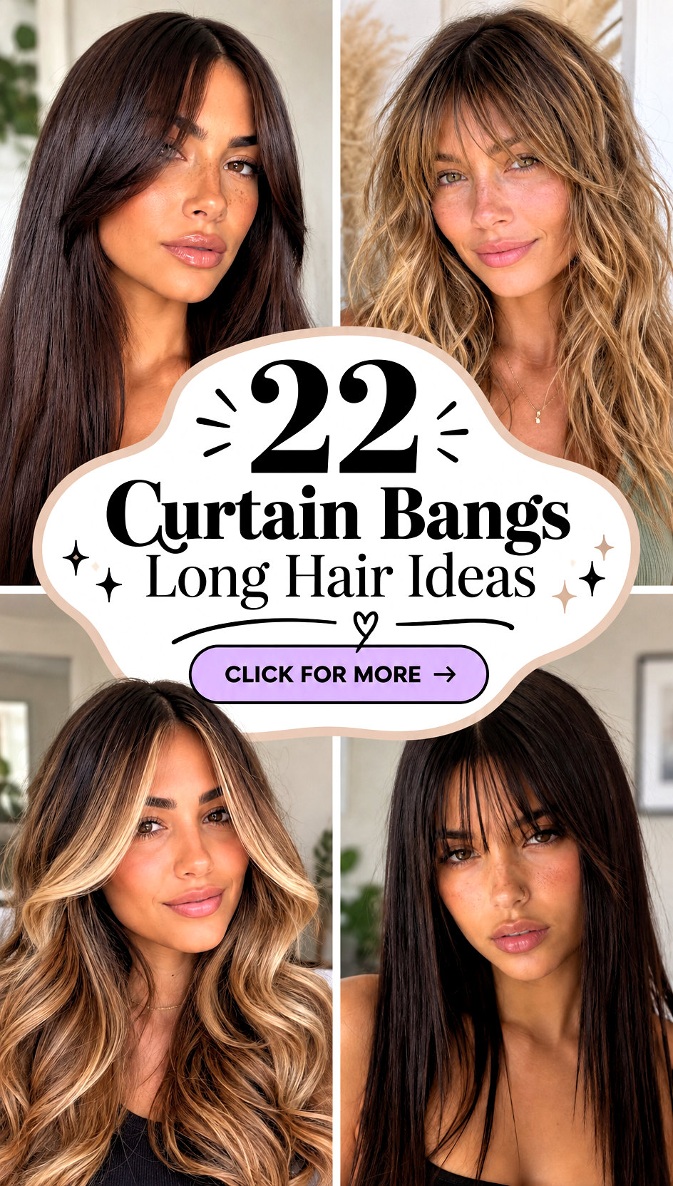 22 Curtain Bangs Long Hair Ideas for a Soft Flattering Look - 22 Curtain Bangs Long Hair Ideas for a Soft, Flattering Look