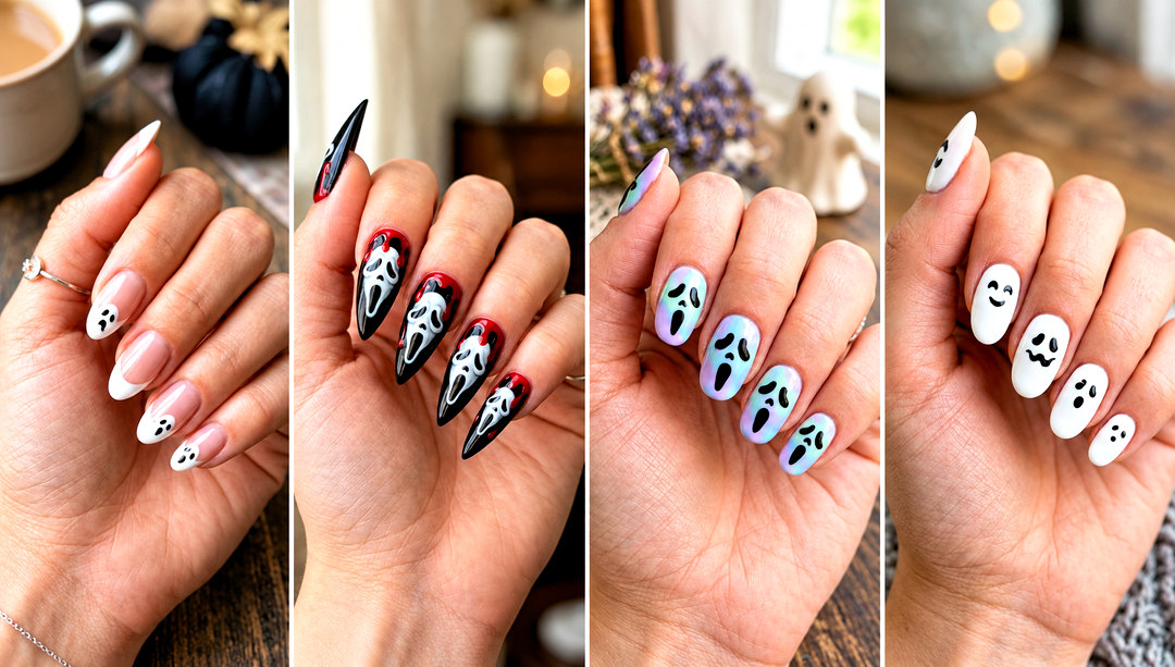 22 Ghost Face Nail Ideas for a Chilling Halloween Manicure