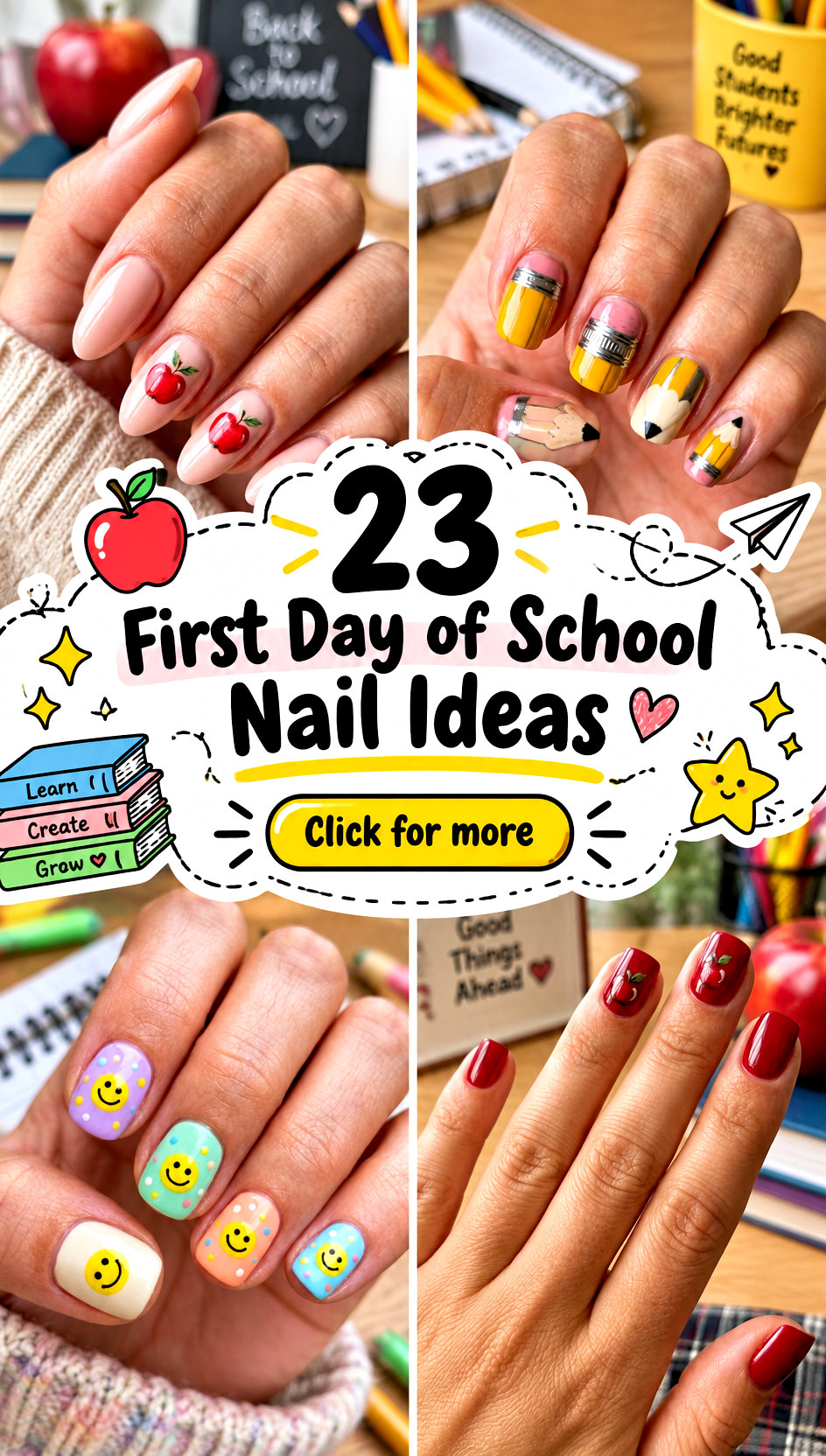 23 First Day of School Nail Ideas for a Confident New Start - 23 First Day of School Nail Ideas for a Confident New Start
