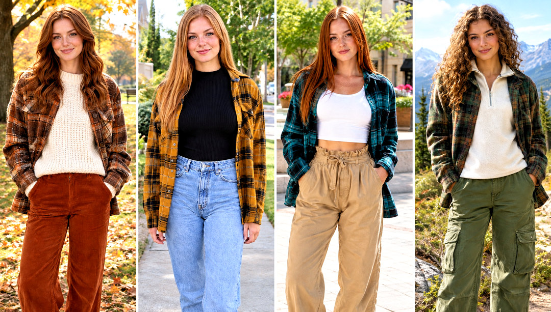 23 Plaid Shacket Outfit Women Ideas for Cozy Fall Layering