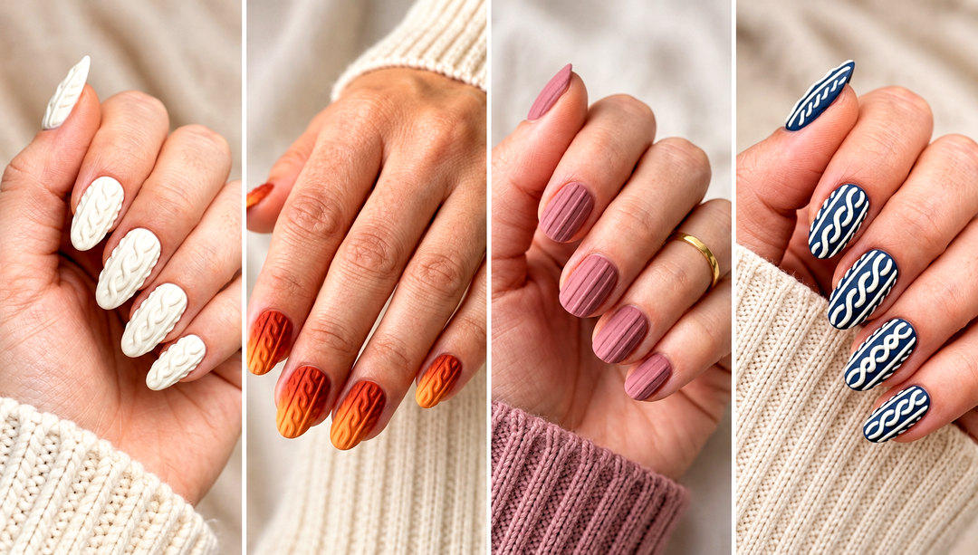 23 Sweater Nails Fall Nail Art Design Ideas for Cozy Days