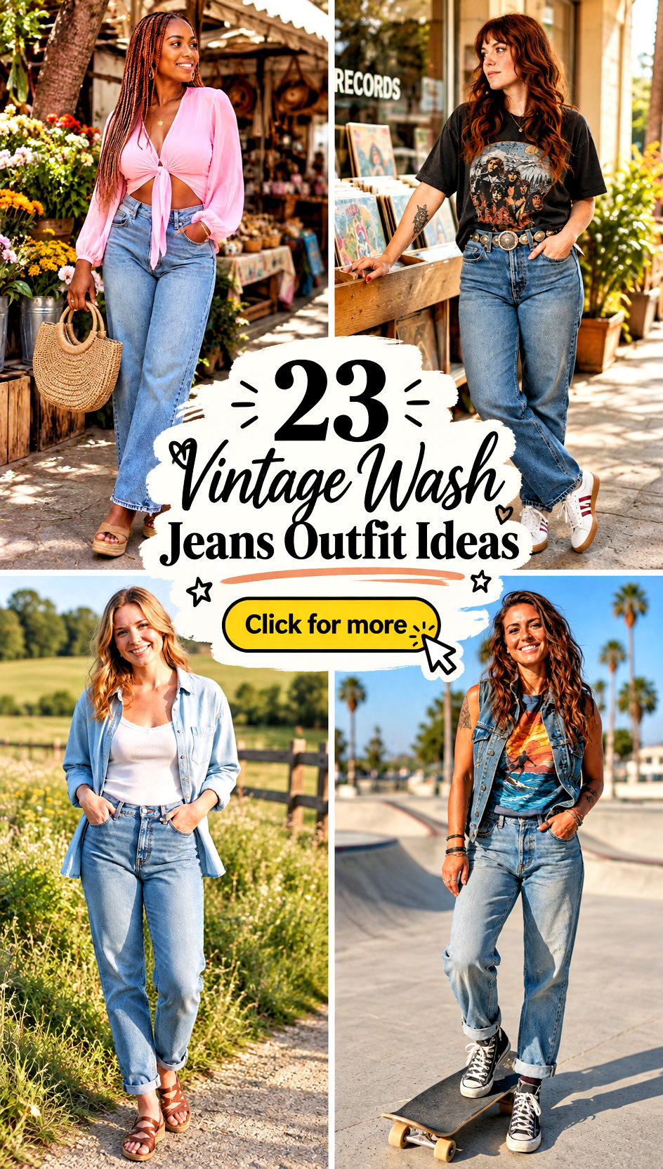 23 Vintage Wash Jeans Outfit Ideas for Cool Weekend Looks - 23 Vintage Wash Jeans Outfit Ideas for Cool Weekend Looks