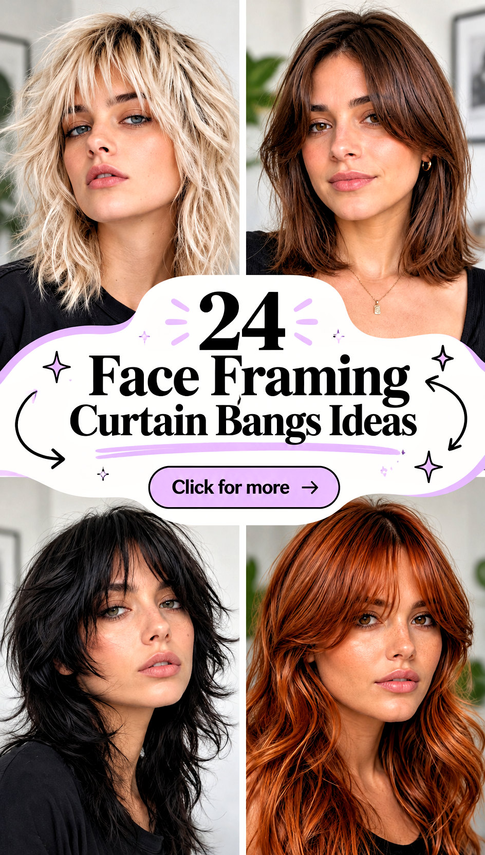 24 Face Framing Curtain Bangs Ideas for a Fresh New Look - 24 Face Framing Curtain Bangs Ideas for a Fresh New Look