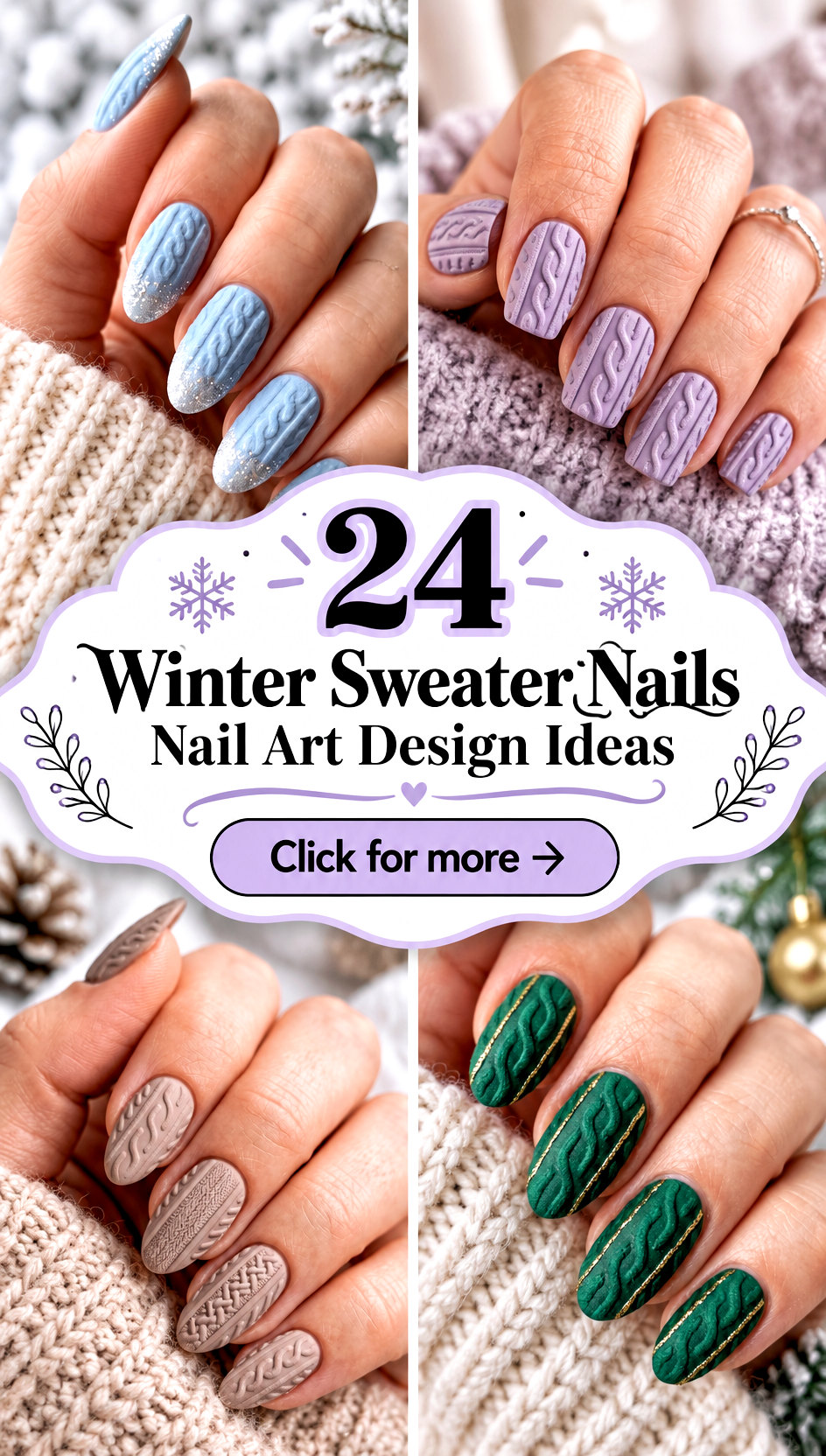 24 Winter Sweater Nails Nail Art Design Ideas for Cozy Days - 24 Winter Sweater Nails Nail Art Design Ideas for Cozy Days