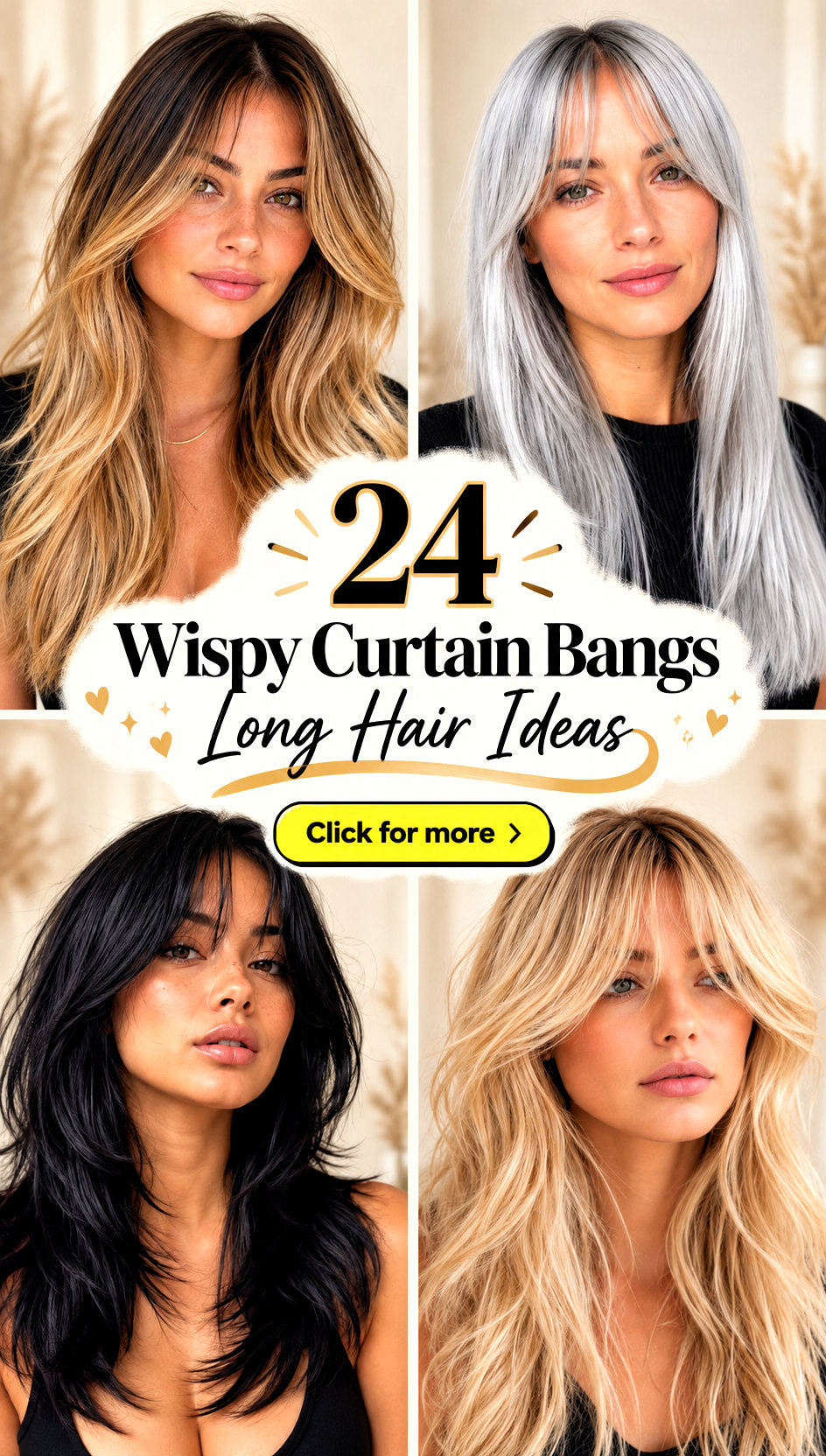 24 Wispy Curtain Bangs Long Hair Ideas for a Soft New Look - 24 Wispy Curtain Bangs Long Hair Ideas for a Soft New Look