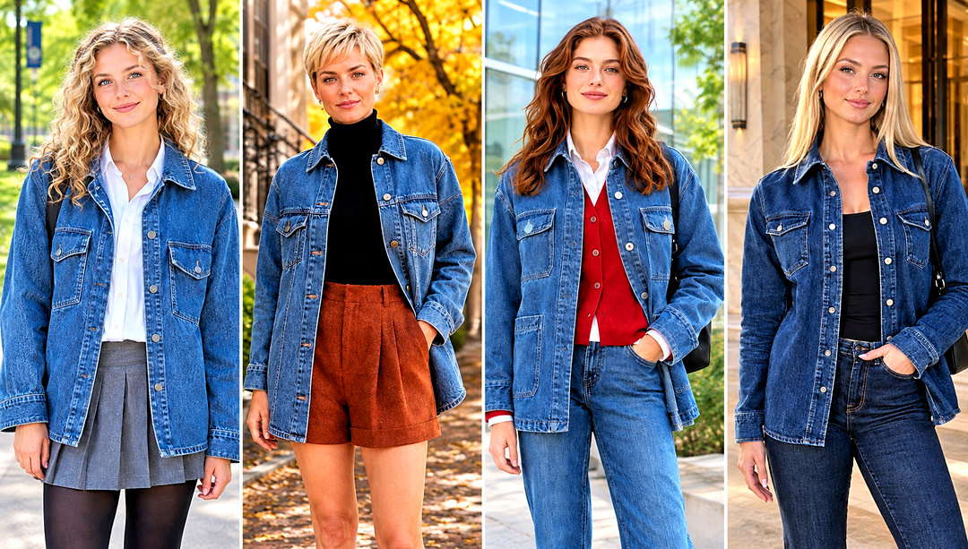 25 Denim Shacket Outfit Look Ideas for Easy Weekend Style