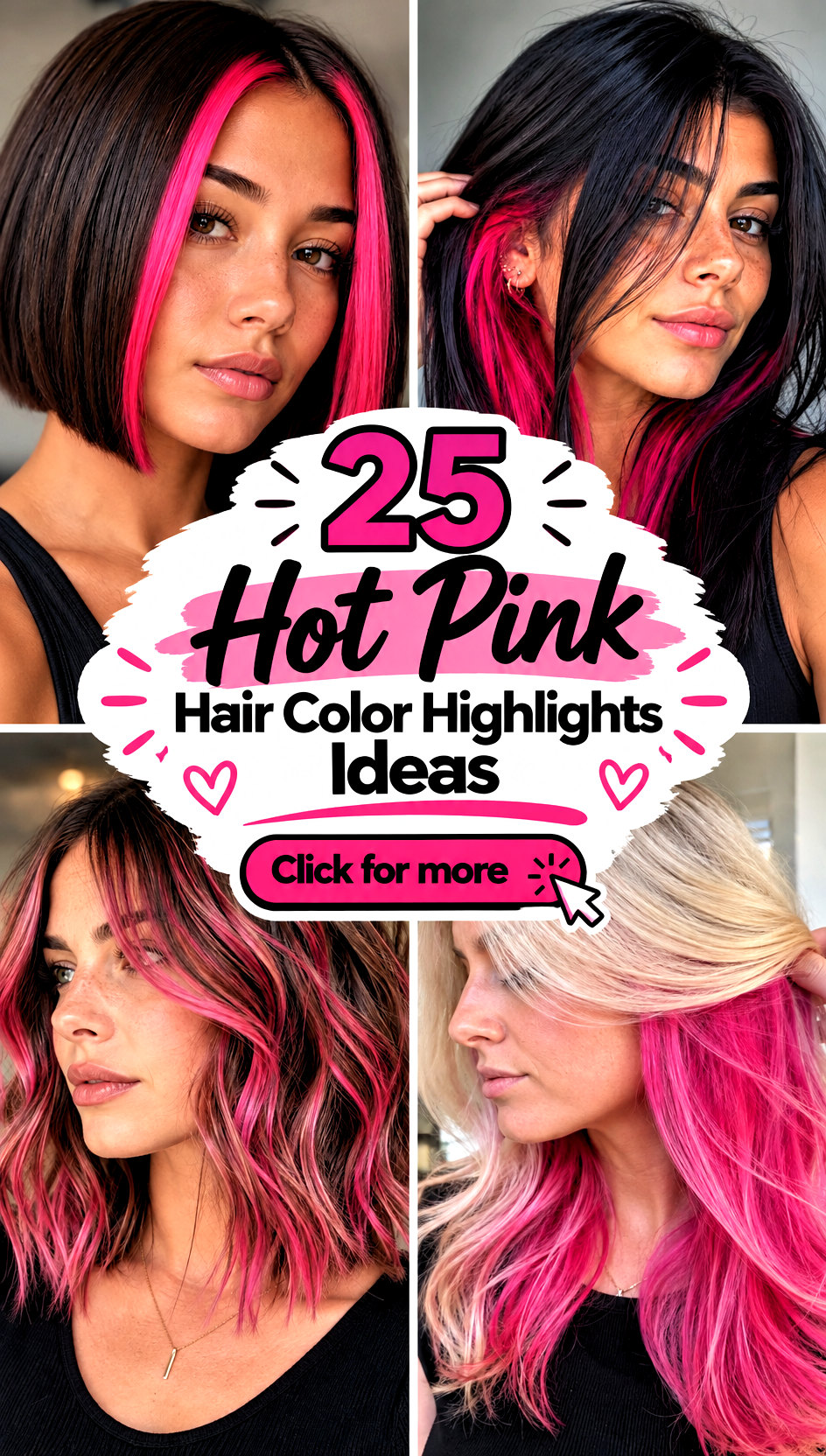 25 Hot Pink Hair Color Highlights Ideas for Bold New Looks - 25 Hot Pink Hair Color Highlights Ideas for Bold New Looks