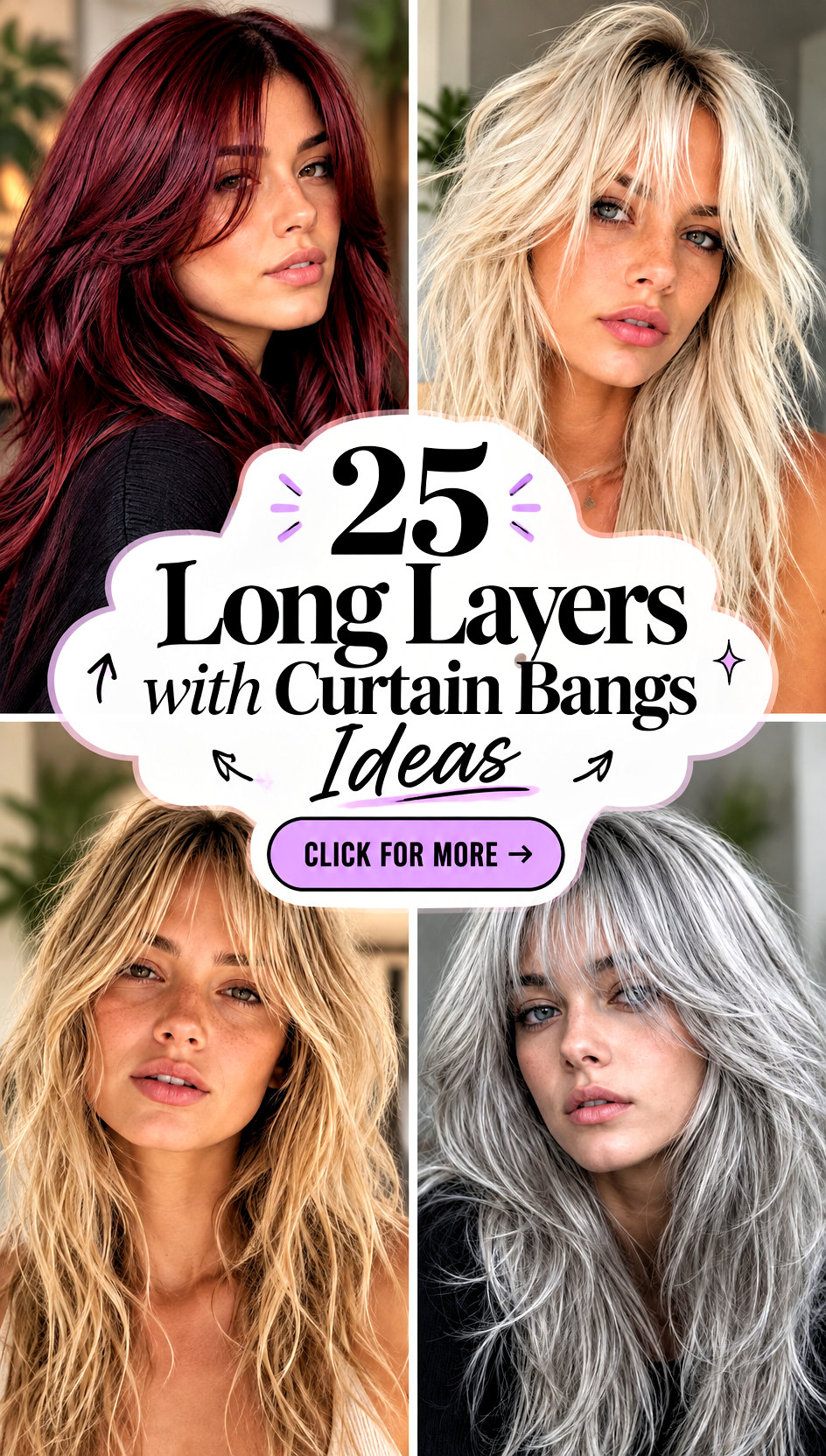 25 Long Layers with Curtain Bangs Ideas for Airy Movement - 25 Long Layers with Curtain Bangs Ideas for Airy Movement