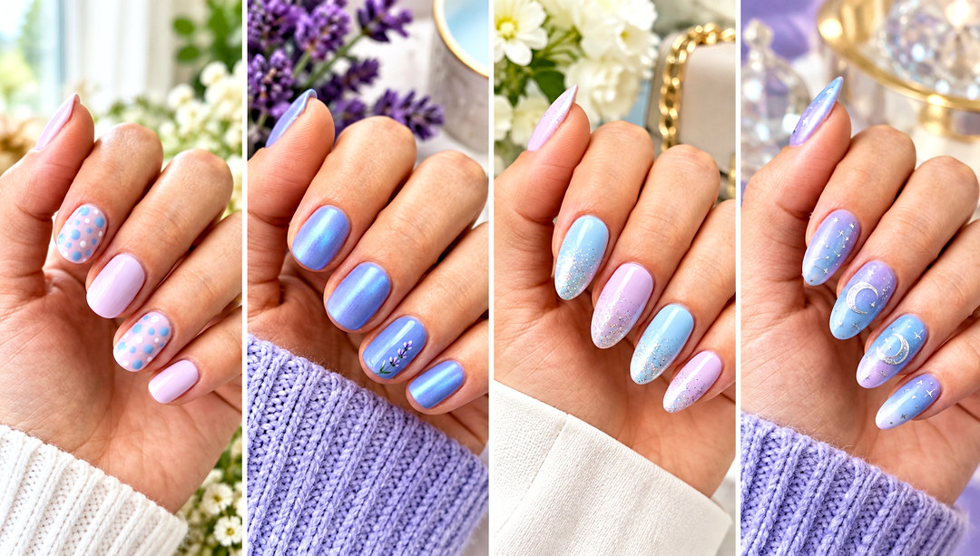 25 Pastel Purple Blue Nail Ideas for Dreamy Spring Style