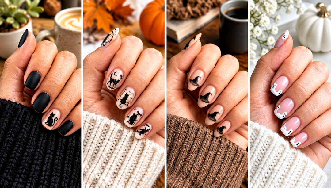 25 Short Halloween Nail Ideas for Cute Spooky Party Style