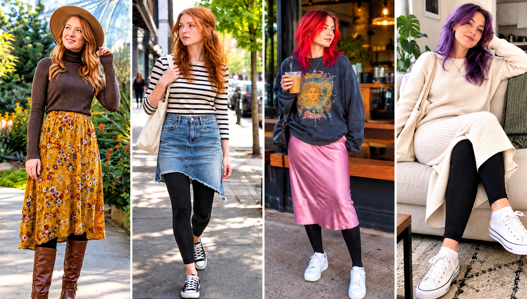 25 Skirt with Black Leggings Ideas for Cozy Chic Outfits