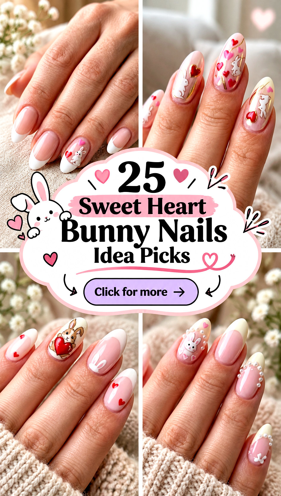 25 Sweet Heart Bunny Nails Idea Picks for Cute Date Looks - 25 Sweet Heart Bunny Nails Idea Picks for Cute Date Looks