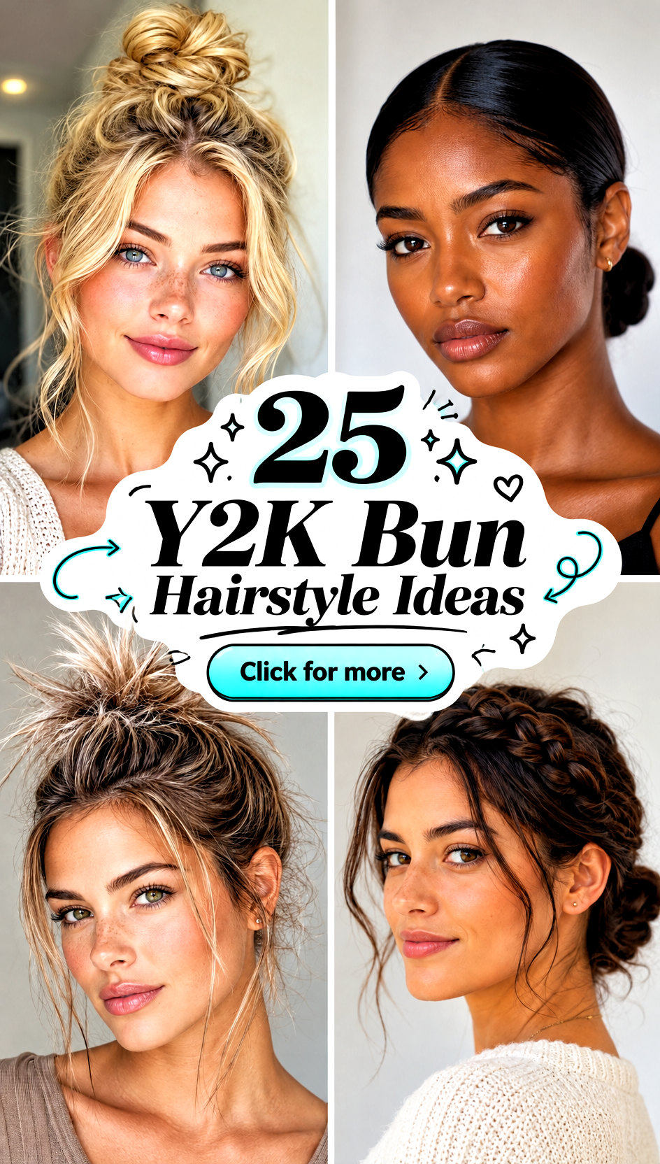 25 Y2K Bun Hairstyle Ideas for Playful Parties and Weekends - 25 Y2K Bun Hairstyle Ideas for Playful Parties and Weekends