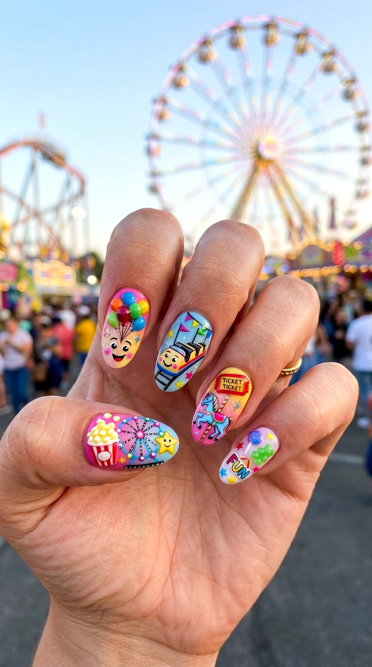 D Cartoon Park Nail Design - 25 cartoon Park nail ideas