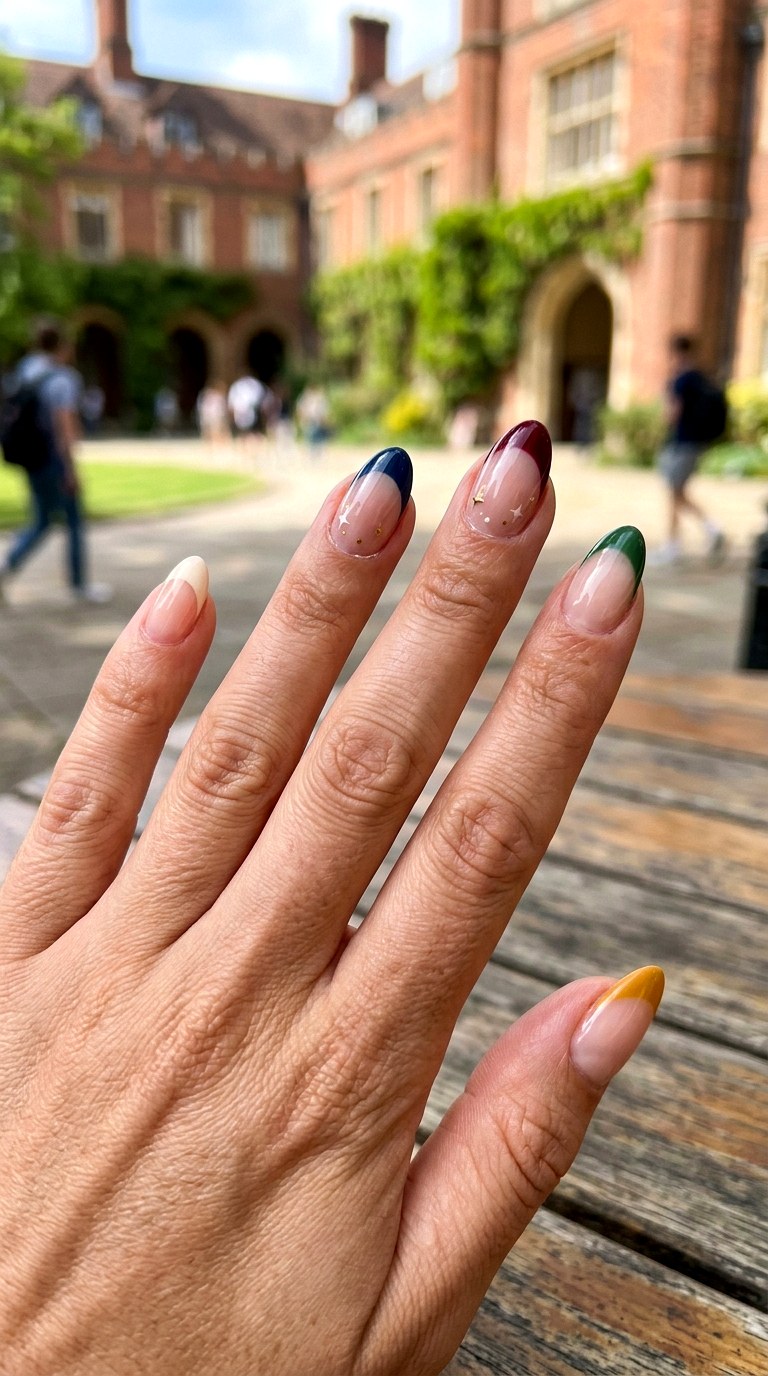 Academic French Tip Mix - 25 back to school nail ideas