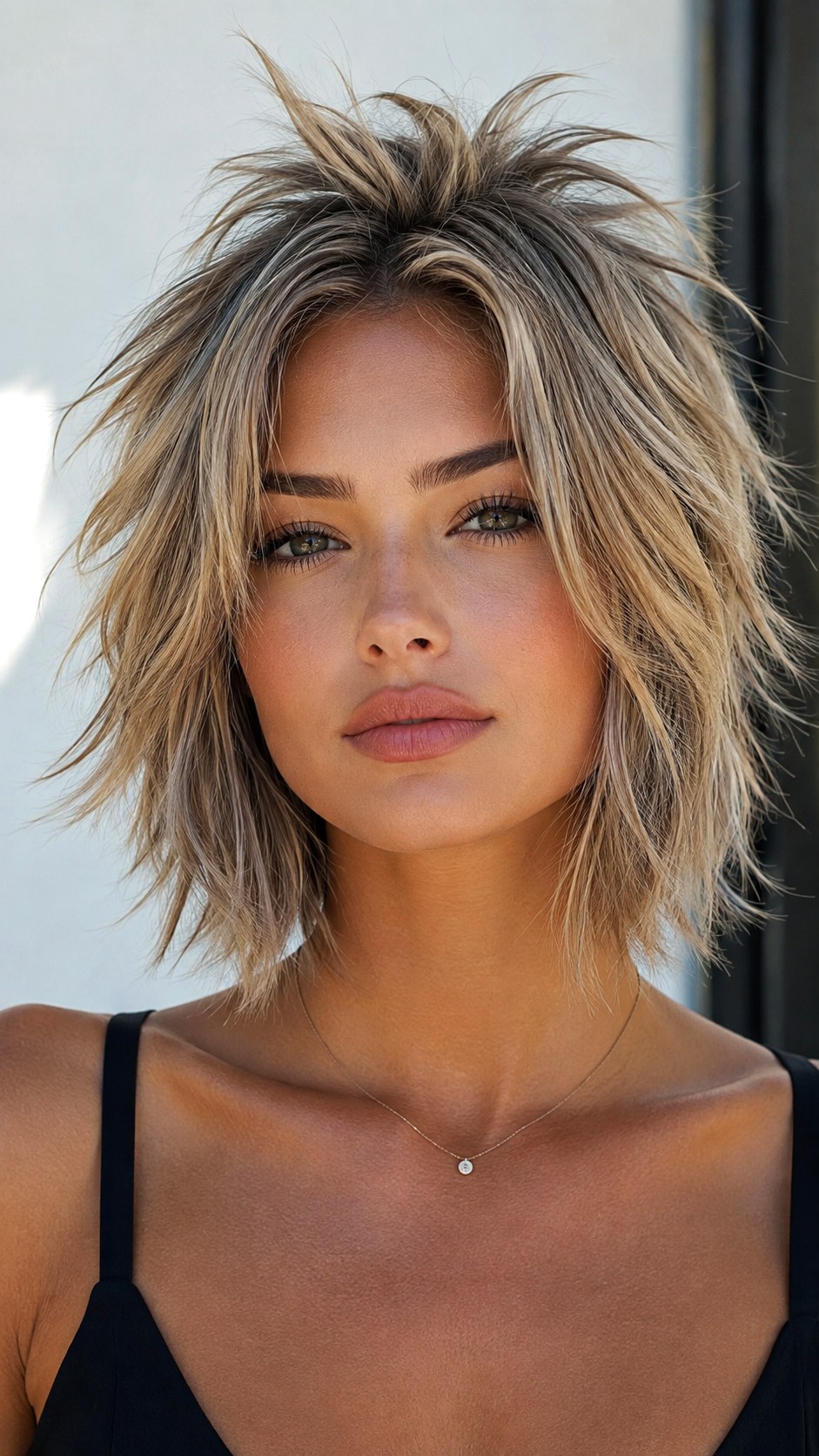 Ash Blonde Piecey Spiky Lob - 24 spiky hairstyle ideas