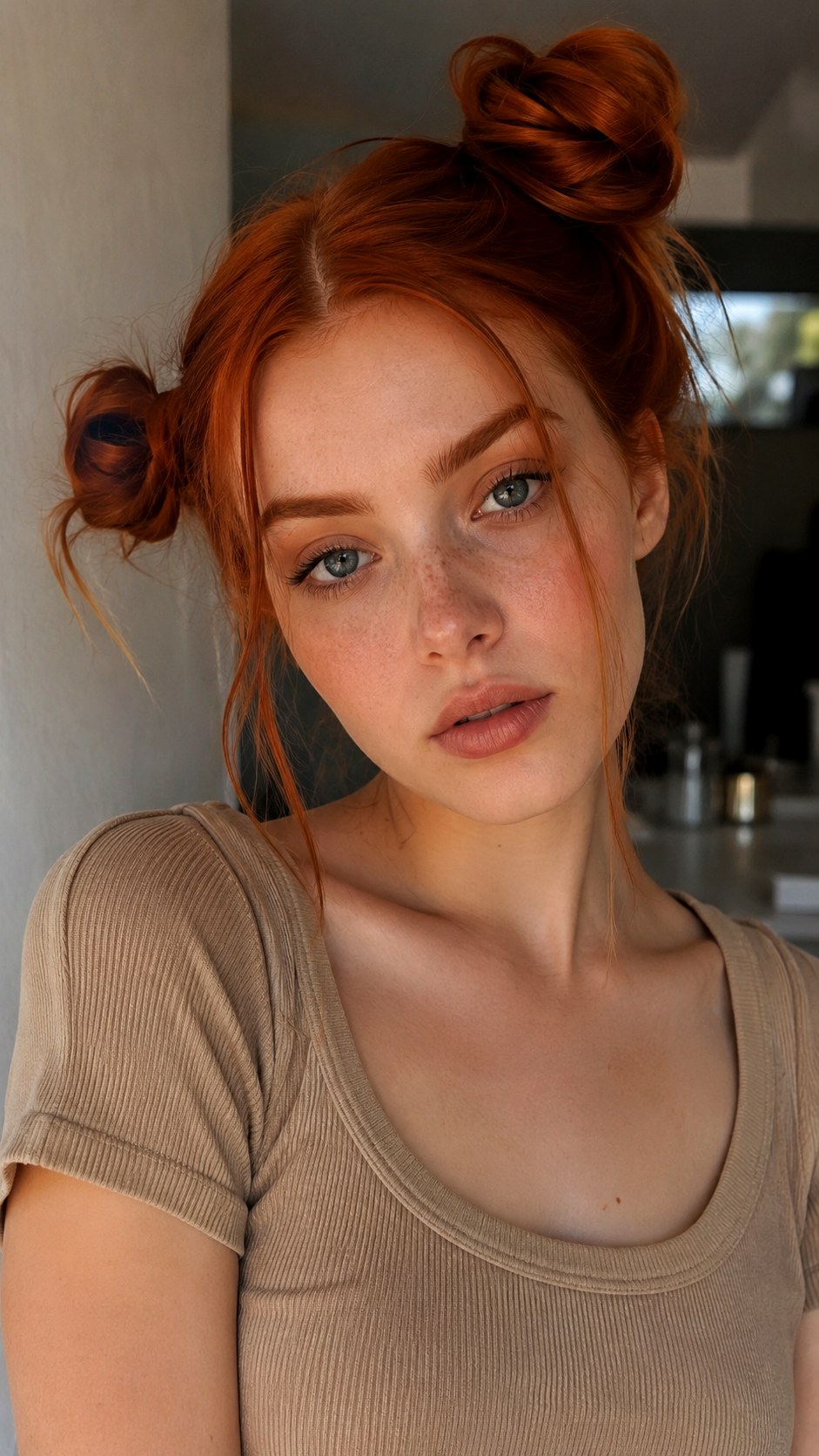 Asymmetrical Side Space Buns - 22 space bun hairstyle ideas