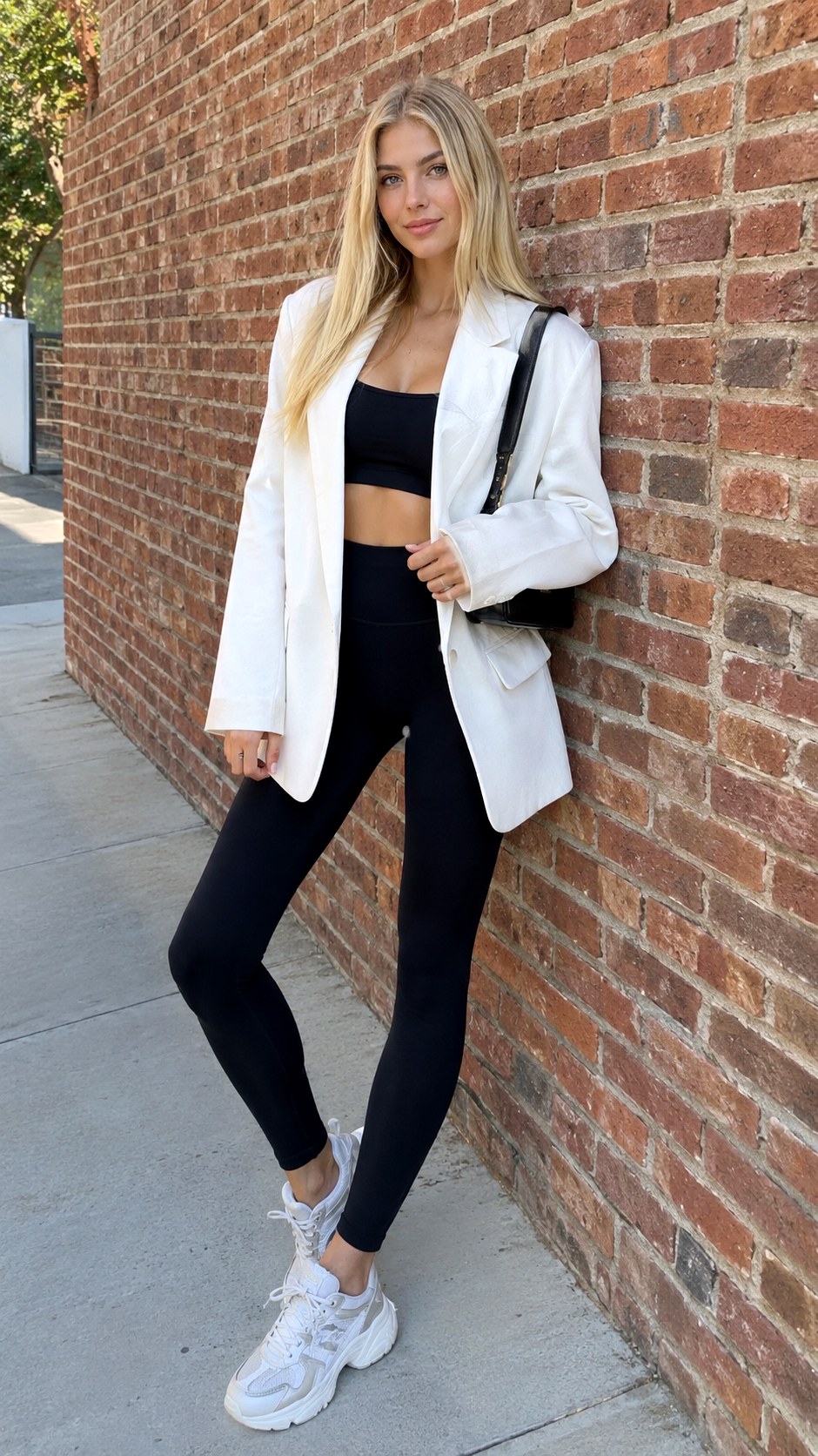 Athleisure Meets Tailored Blazer - 23 oversized blazer outfit ideas