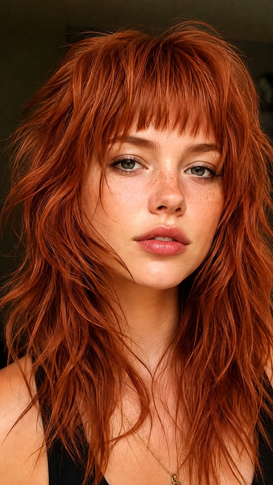 Baby Bangs with Shaggy Long Layers - 20 Long Layered Hair with Bangs Ideas