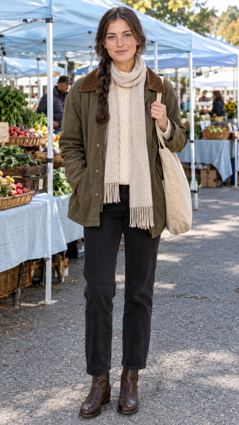 Barn Jacket With Black Jeans - 20 autumn outfit ideas
