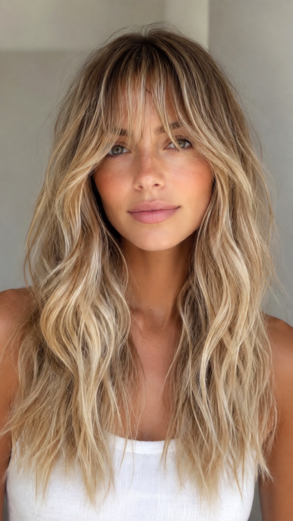 Beachy Textured Curtain Bangs - 20 Wispy Curtain Bangs Long Hair Ideas
