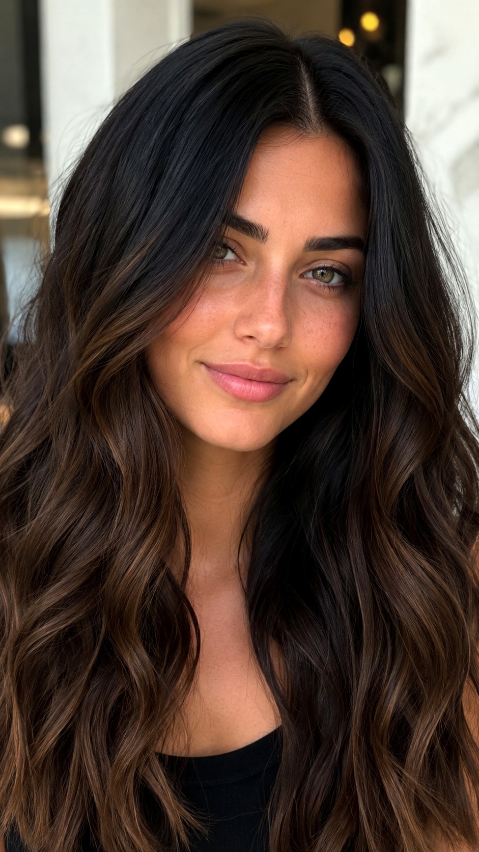 Black Balayage with Highlights - 23 black color highlights ideas