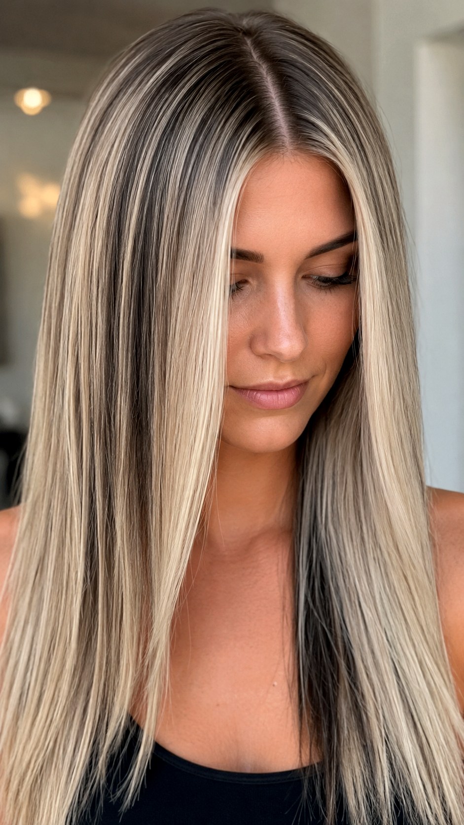 Black Highlights on Ash Blonde - 23 black color highlights ideas