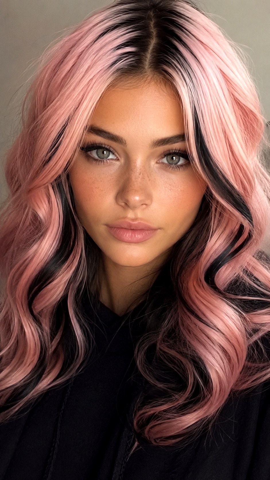 Black Highlights on Pastel Pink - 23 black color highlights ideas