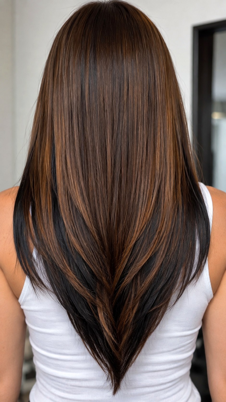 Black Highlights with V Cut - 23 black color highlights ideas
