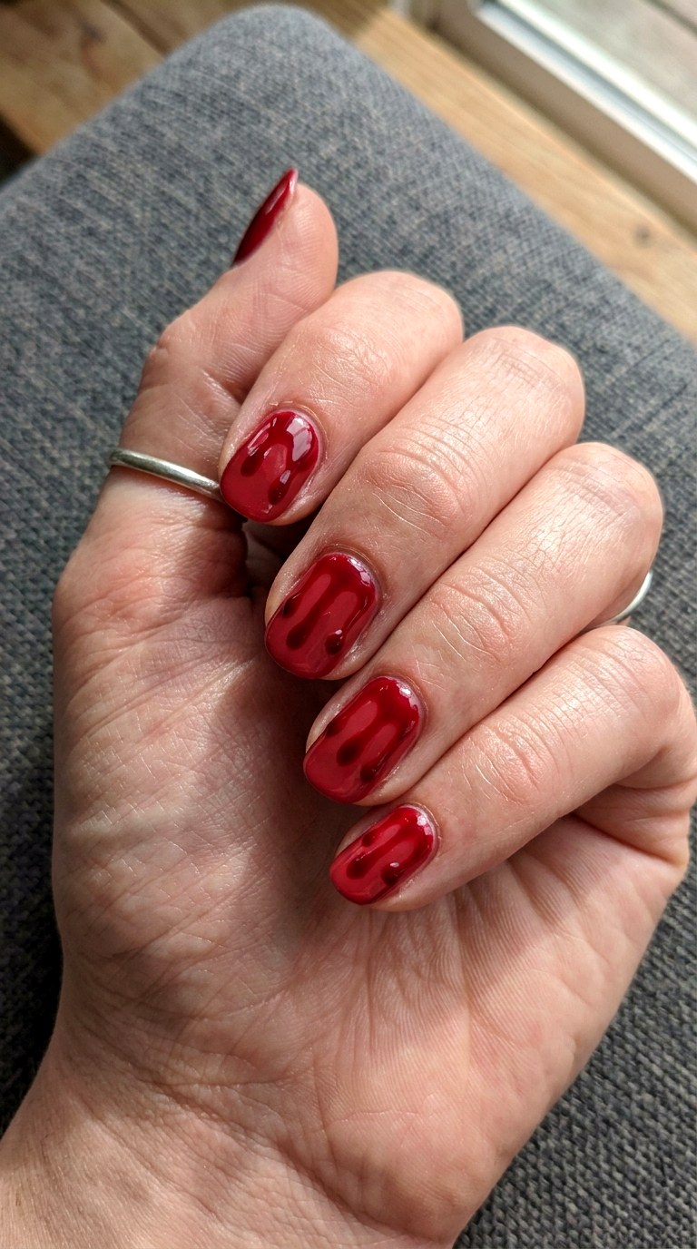 Blood Drip Nails - 21 cute halloween nail ideas