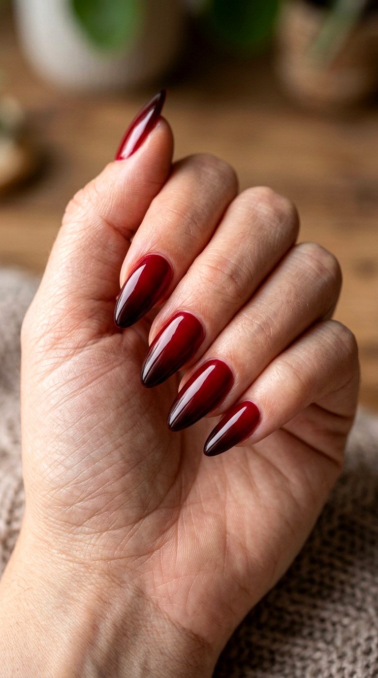 Blood Red Ombre Nails - 24 halloween nail ideas