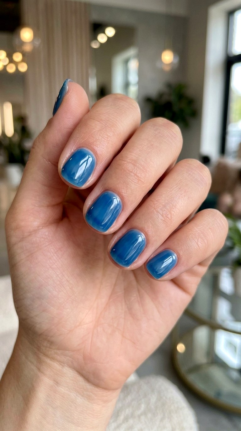 Blue Jelly Short Nails - 24 blue nails short ideas