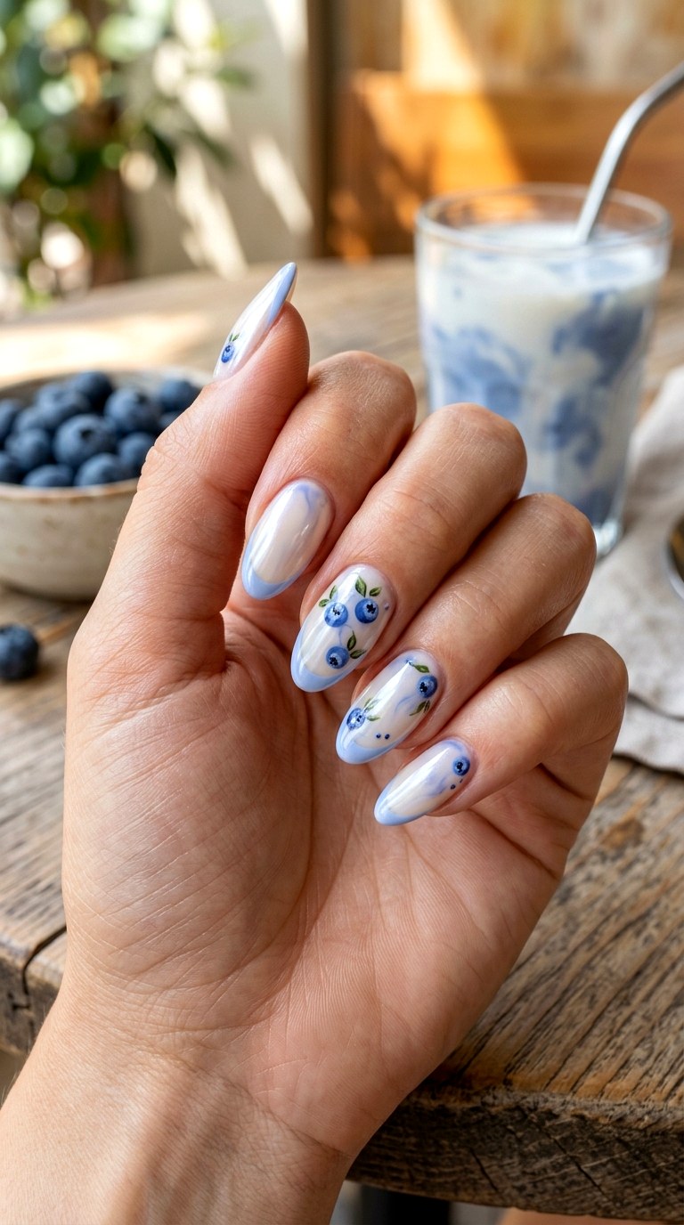 Blueberry Milk Nails - 25 cute summer nail ideas