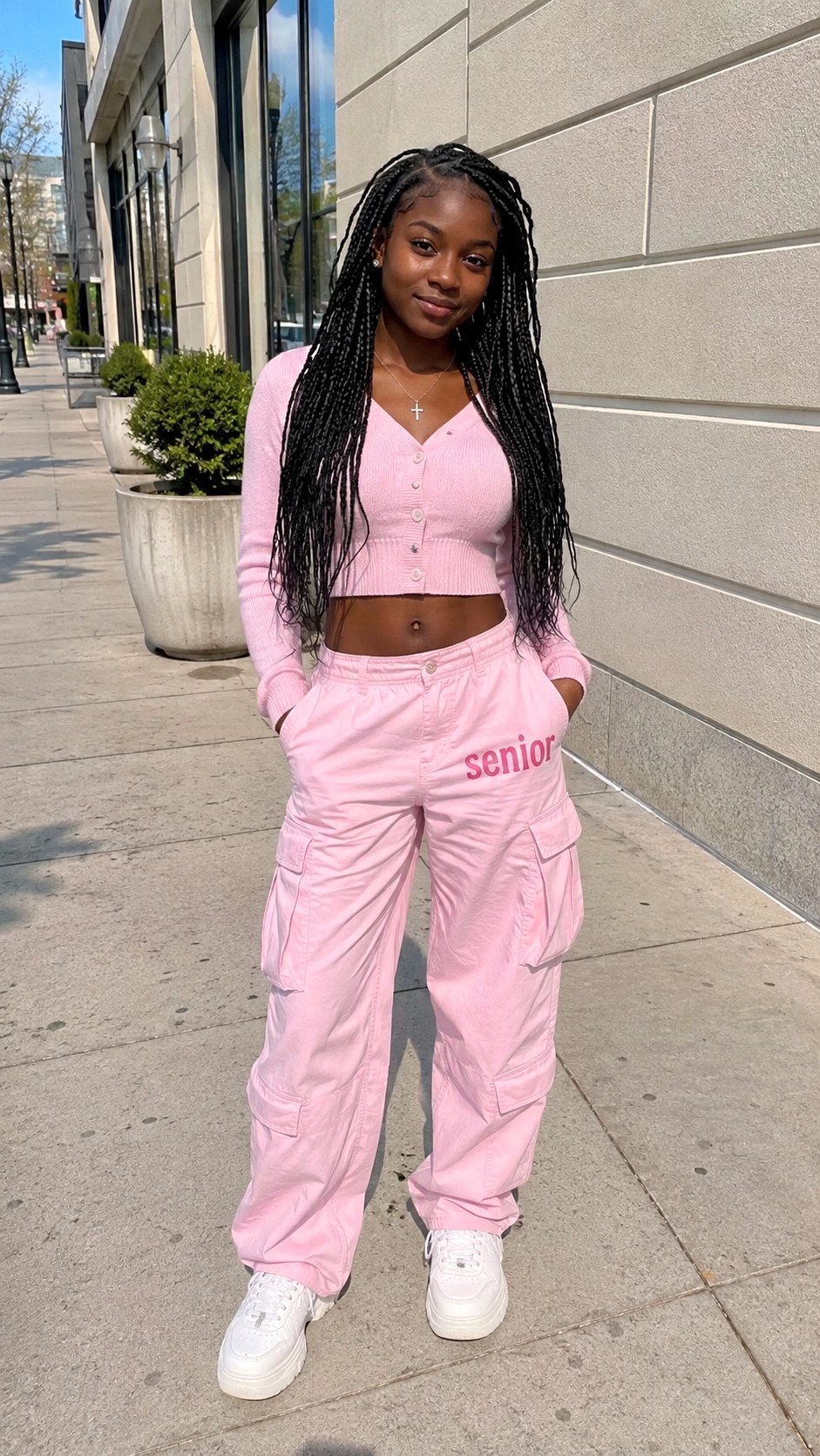 Blush Pink Cargo Senior Pants - 23 pastel color scheme senior pants ideas