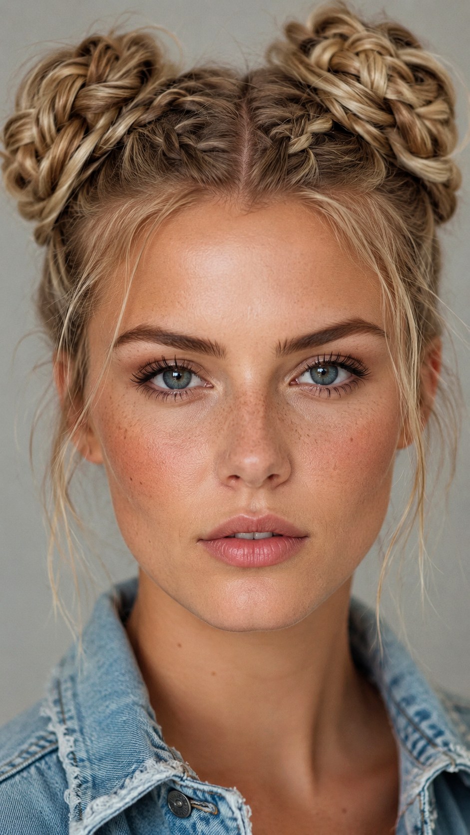 Bohemian Double Braided Buns - 21 bun hairstyle ideas