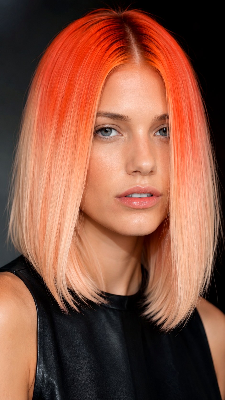 Bold Neon Orange Red Roots - 20 red hair color ideas