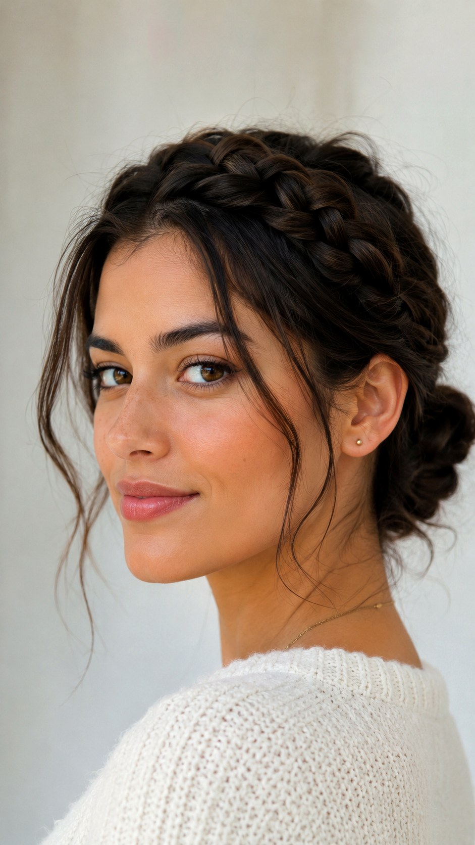 Braided Crown Low Bun Fusion - 25 y2k bun hairstyle ideas
