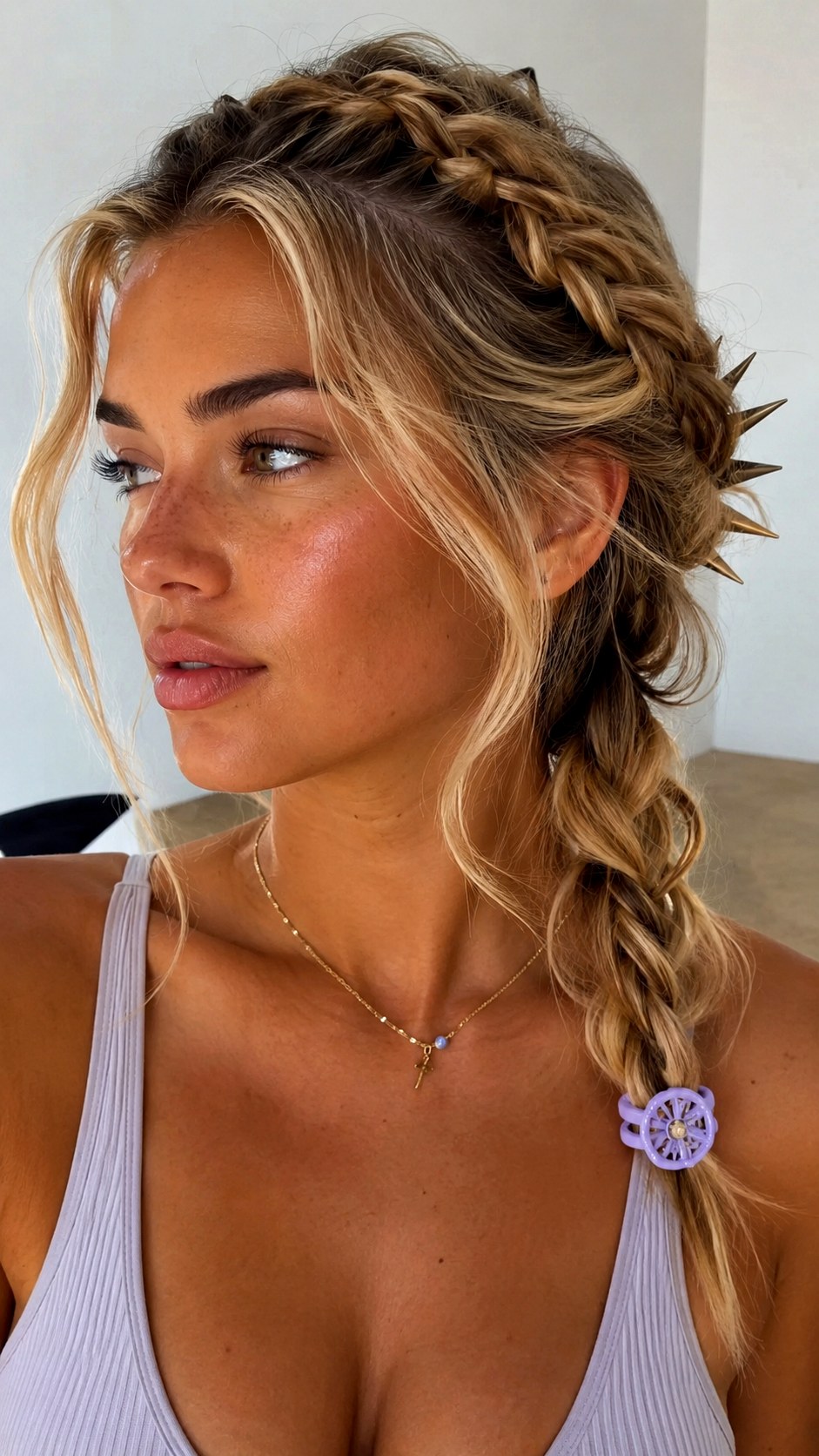Braided Spiky Crown Claw Clip - 21 spiky claw hairstyle ideas