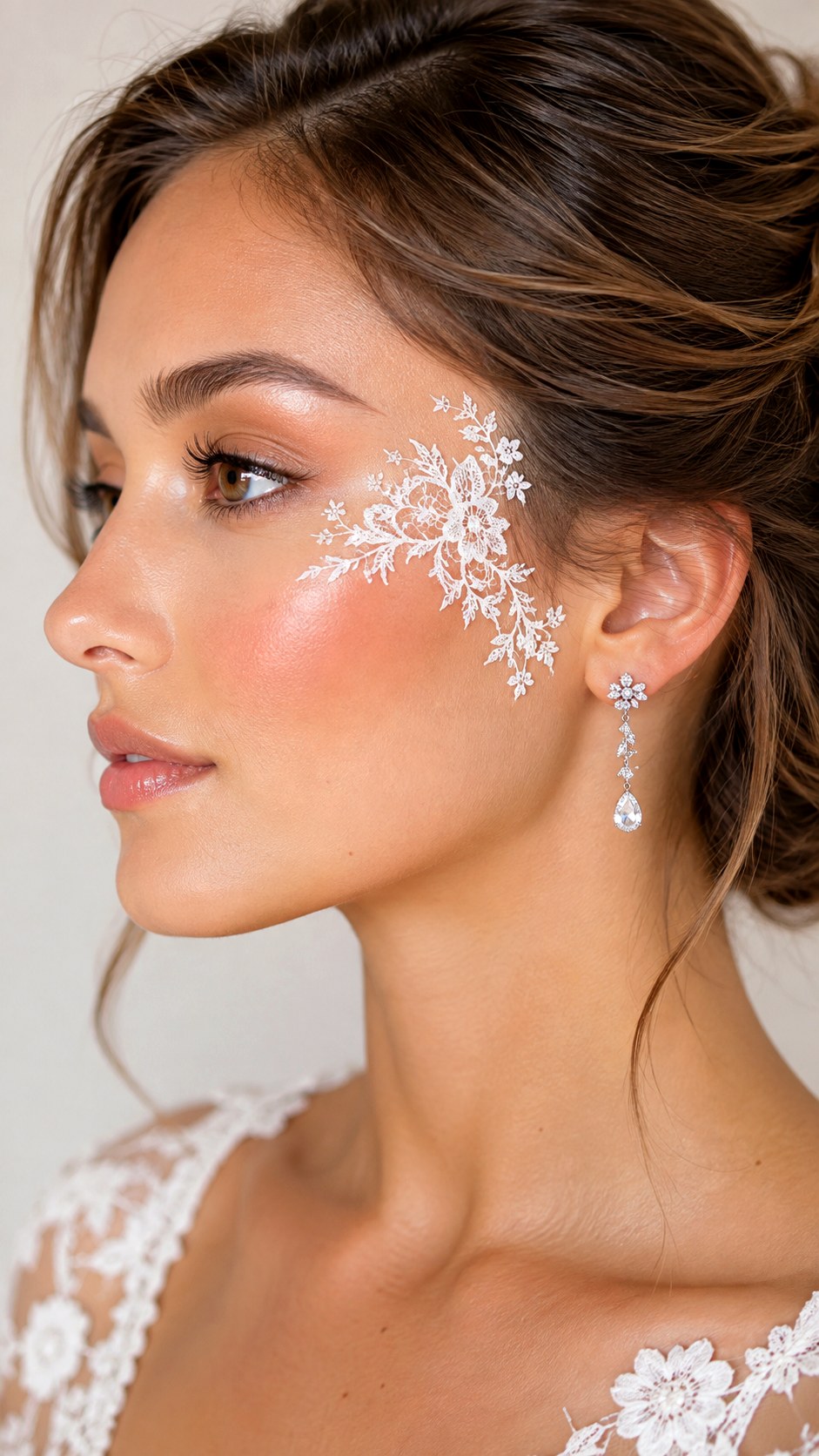 Bridal Lace Side Face Decal - 21 lace makeup ideas