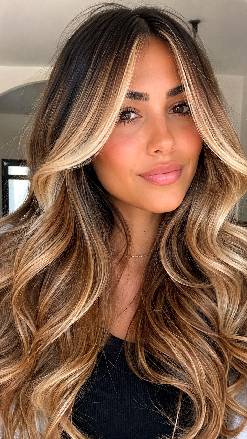 Brondie Balayage Layers With Curtain Bangs - 22 Curtain Bangs Long Hair Ideas