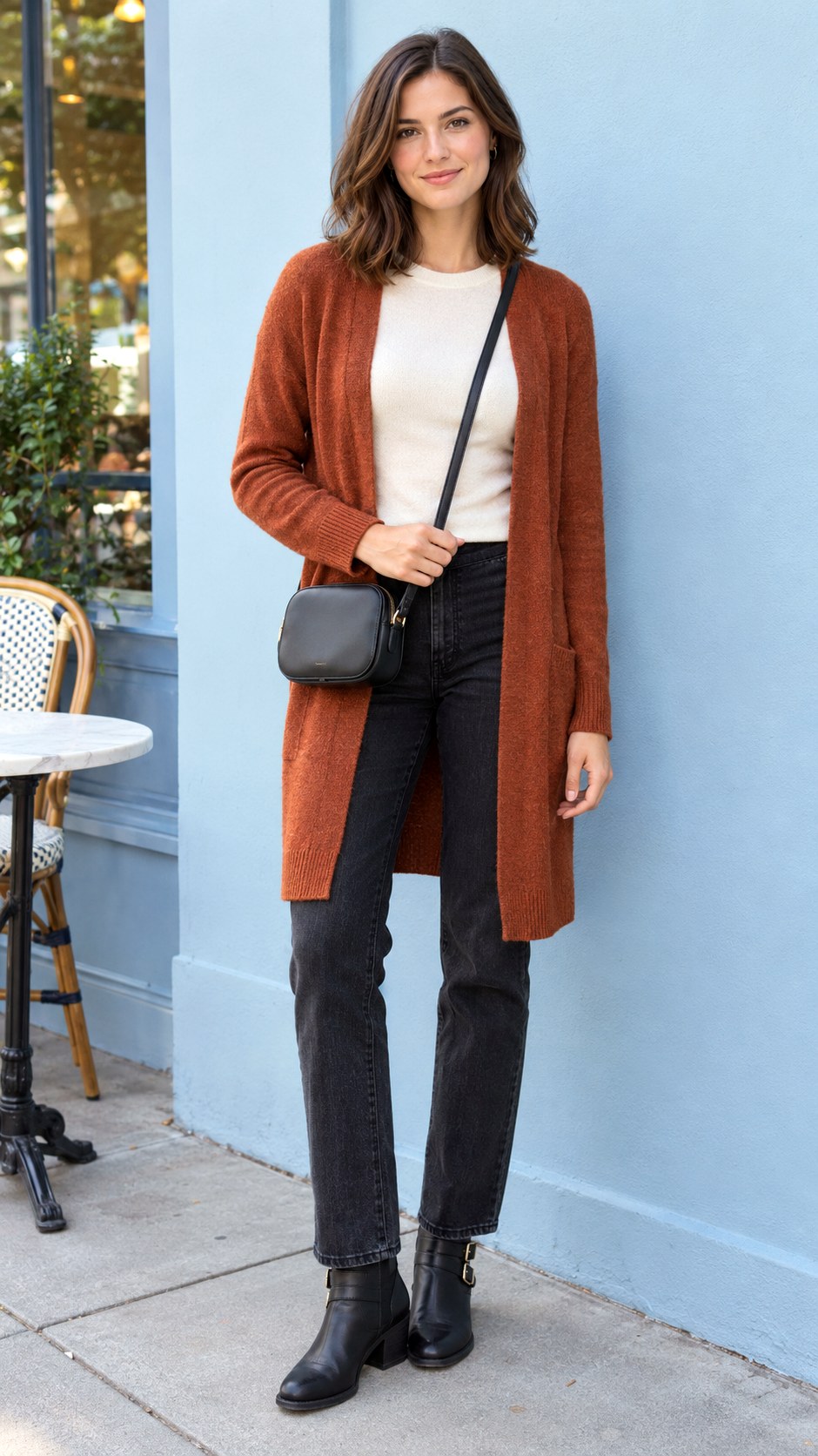 Buckle Boots With Long Cardigans - 20 fall boots outfit ideas