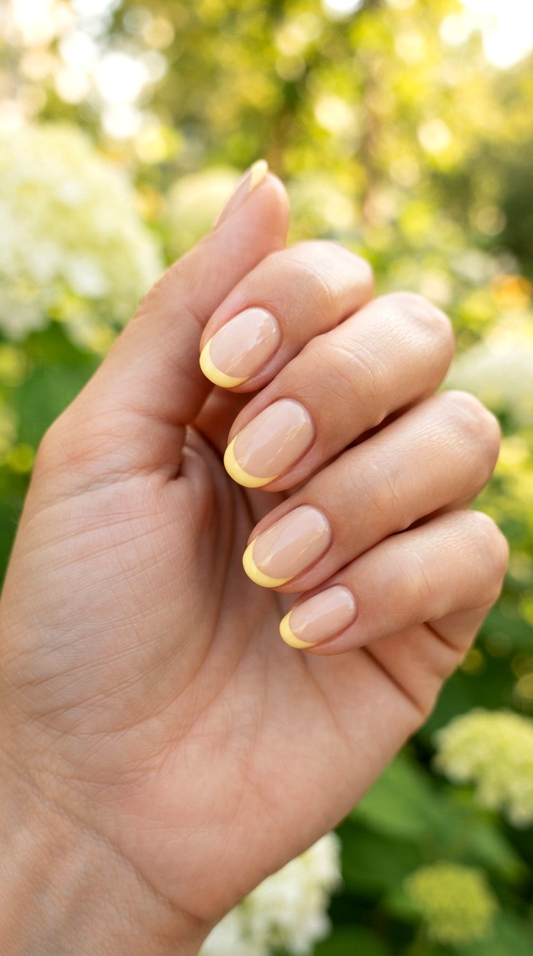 Butter Yellow Oval Tips - 24 oval short nail ideas