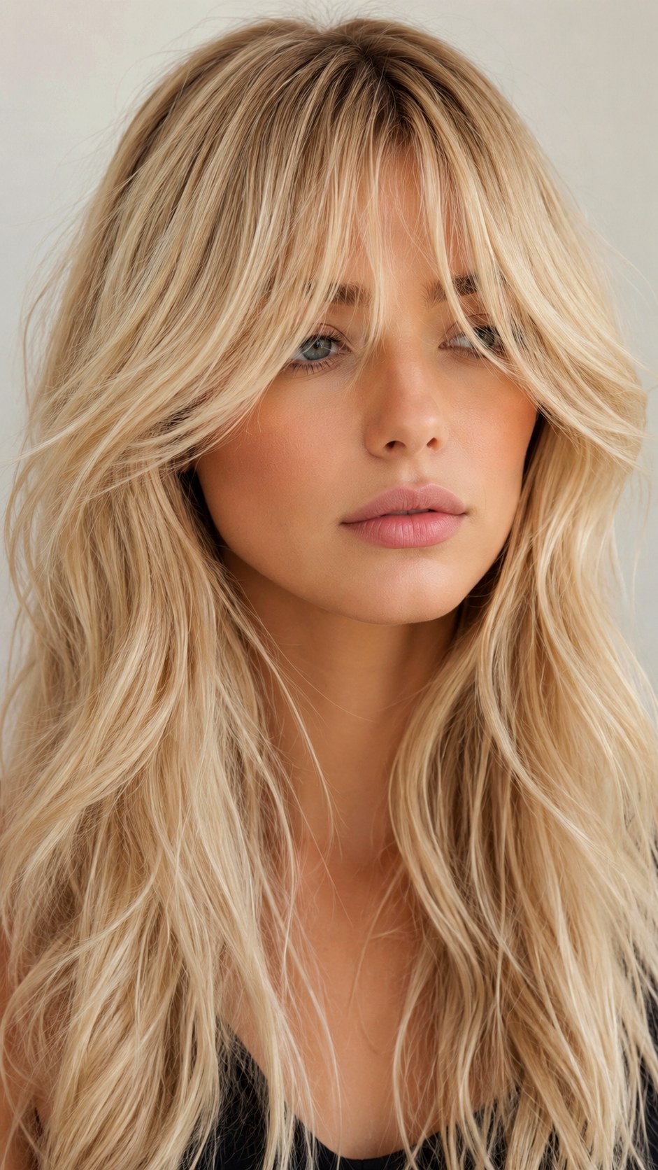 Buttercream Blonde Long Birkin Bangs - 24 Wispy Curtain Bangs Long Hair Ideas