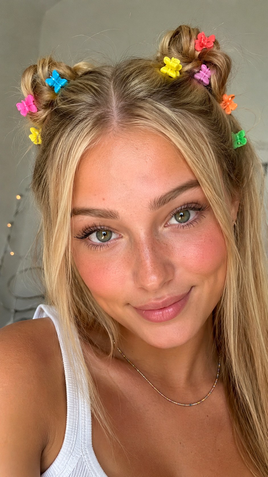 Butterfly Clip Space Buns - 22 space bun hairstyle ideas